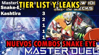 Nuevos Combos SnakeEye Tier List Post Banlist y Leaks Master Duel YuGiOh TeamSetoX [upl. by Hazard]