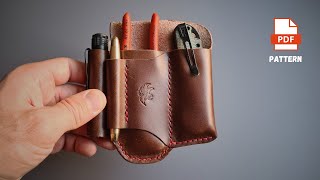 Making an EDC Leather Sheath With a Belt Loop DIY  PDF Pattern [upl. by Nadiya]