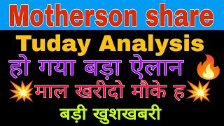 samvartna motherson share latest news  motherson share analysis today  motherson share [upl. by Ratep]