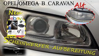 Opel Omega B  Scheinwerferaufbereitung mit HEADLIGHT RESTAURATION KIT CAR TOP PRODUCTS [upl. by Zullo]