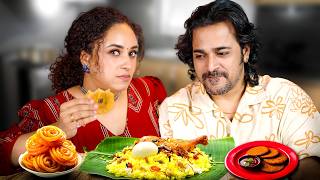 Eating Challenge  Pearle Maaney Vs Srinish Aravind [upl. by Tillio]