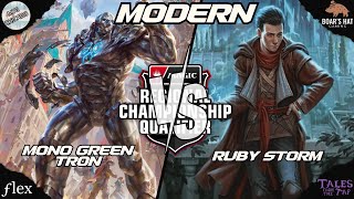 Mono Green Tron VS Ruby Storm MTG Modern [upl. by Lizette485]