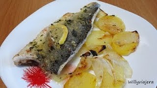 LUBINA🐟🥔 AL HORNO Receta navideña👏 [upl. by Malchus]