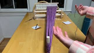 Part 2 Beginners Guide to Double Width Single Heddle Warping the Loom [upl. by Dlanigger]