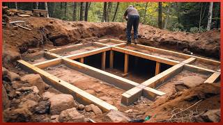 Man Builds Secret Underground Cabin in the Forest  Start to Finish by RuslaninTheWoods [upl. by Wise]