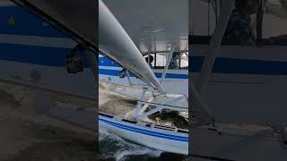 TAKE OFF on water in our Piper PA18 Super Cub airplane aviation flying floatplane [upl. by Sissy127]