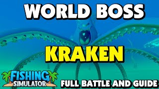 Fishing Simulator  New Kraken World Boss  Full quest guide and battle [upl. by Corkhill803]