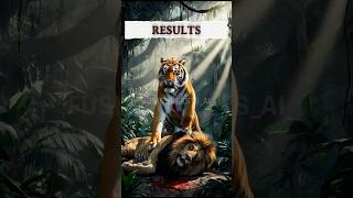 Lion vs Tiger Who wins 🦁🐯 animals animal tiger tigers lion lions vs shorts [upl. by Annoik]