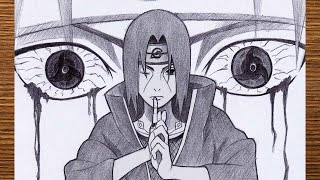 How to draw Itachi Uchiha from Naruto  Itachi Uchiha drawing step by step  Tutorial [upl. by Ronal887]