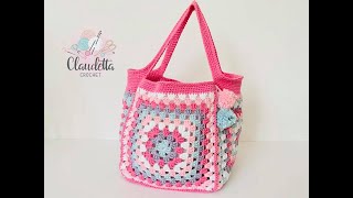 CROCHET easy GRANNY BAG Pastelli PART 1 [upl. by Eidissac974]