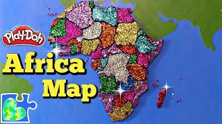 Map of Africa Learn the Countries of Africa Amazing PlayDoh Puzzle of the Continent [upl. by Devitt]