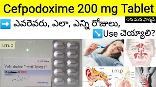 cefpodoxime 200mg tablet in telugu  Uses SideEffects dosedosage etc [upl. by Healy]