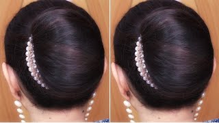 Best amp Easy ✨ Simple Juda Bun Hairstyle Girl For Long Hair  Simple Quick Updo Hairstyle For Women [upl. by Hendricks]