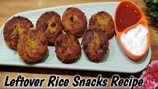 Leftover Rice Snacks Recipe  Rice Veg Snacks  Leftover Rice Recipe  Leftover Rice Cutlet Recipe [upl. by Eshelman]