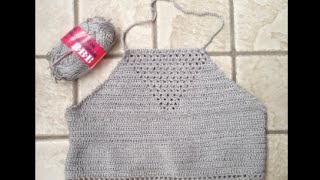 Come fare una canottiera all uncinetto 1 Crop top crochet [upl. by Ahseihs]