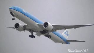 KLM Royal Dutch Airlines Boeing 777300ER PHBVA takeoff from KIXRJBB Osaka  Kansai RWY 06R [upl. by Rochemont632]