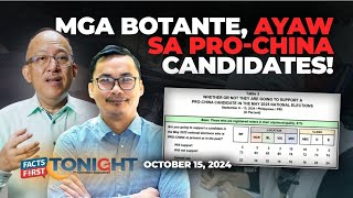 Survey Mga Pinoy ayaw sa proChina candidates sa 2025 [upl. by Sedgewake]