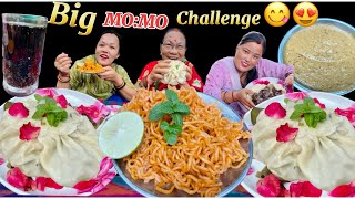 SPICY CURRANT 🥵NOODLES AND BIG MOMO EATING CHALLENGE  Sasu Buhari Eating Challenge [upl. by Jacquet339]