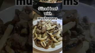 Sliced Beef with Mushrooms recipe beefmushrooms food recipe [upl. by Notsgnal]