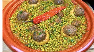 DÉLICIEUX TAJINE DE PETITS POIS ET ARTICHAUTS FARCIS À LA VIANDE HACHÉE RECETTE HYPER SIMPLIFIÉE [upl. by Rahsab]