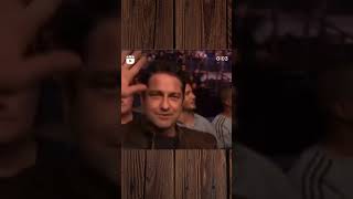 Gerard Butler  DELIGHTFUL Gerry cutely says Hi to fans [upl. by Behah]