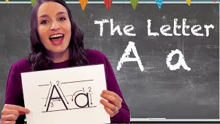 Letter A Lesson for Kids  Letter A Formation Phonic Sound Words that start with A [upl. by Oos]