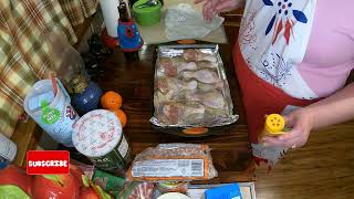 Oven baked chicken legs and easy clean up [upl. by Schnorr]