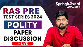 Indian Polity Paper Discussion  RAS Preliminary Test Series 2024  Springboard Academy [upl. by Rokach647]