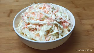 Coleslaw  la meilleure recette de salade de chou crémeuse et rapide 😍 [upl. by Aluk]