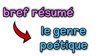 le genre poétique la poésie  résumé et explication [upl. by Hedwig]