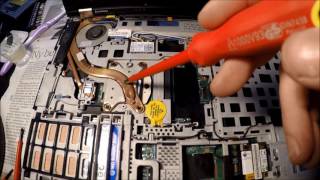 Lenovo T410 Thinkpad fan cleaning and internals [upl. by Jammie]