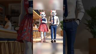 Two cats fell in love in college cat catlover kitten catshorts smartcat ai cute cutecat [upl. by Doss]