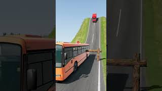 City Buses amp Cars vs Logs Trap  BeamNGdrive shorts beamngdrive bus [upl. by Anihpesoj89]