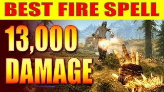 Skyrim Remastered  Best Fire Spell 13000 DAMAGE Ahzidals Ring of Arcana Ignite Spell [upl. by Neitsirhc]