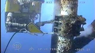 SMDs Quasar Subsea ROV Doing Oil Rig Maintenance Using Jetting Tool [upl. by Donny878]