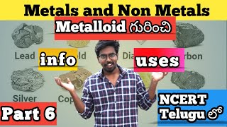 Metalloid detailed explanationmetal and non metals NCERT part 6 [upl. by Lhok]