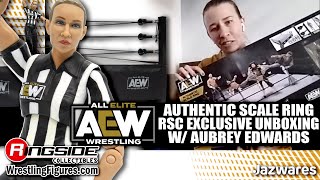 Ringside Collectibles Unboxing Special AEW Authentic Scale Ring Exclusive Feat Ref Aubrey Edwards [upl. by Naired]