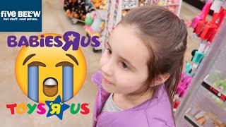 Checking Out Toys At Five Below Goodbye Babies R Us amp Toys R Us  ThePlusSideOfThings [upl. by Enelia]