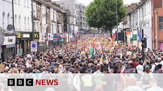 Antiracism protests take place across England after violent unrest  BBC News [upl. by Armanda]