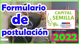 🧐 Tutorial de postulación CAPITAL SEMILLA EMPRENDE 2022  Cómo ganar el capital semilla de SERCOTEC🧐 [upl. by Ethelin]