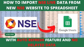 How to Get Live NSE Stock Data in Google Sheet amp Excel Sheet  Import Live Nse Data [upl. by Donn]