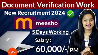 Meesho Recruitment 2024  Freshers students Housewives  No Investment  Apply Now [upl. by Nerrol]