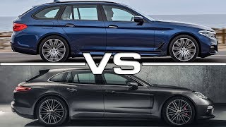 2018 BMW 5 Series Touring vs 2018 Porsche Panamera Sport Turismo [upl. by Yrac]