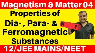 Magnetism and Matter 04  Properties of Dia  Para amp Ferromagnetic Substances  Curies Law JEENEET [upl. by Dredi]