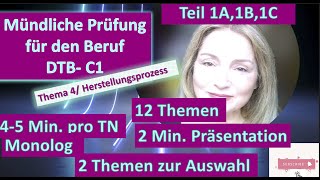 Telc DTBC1 mündliche Prüfung Thema4 [upl. by Noyk156]