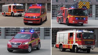 Hauptfeuerwache Krefeld 2x LöschzugBDienst  10min Einsatzfahrten Feuerwehr und Rettungsdienst [upl. by Johanan15]