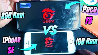 Poco F3 Vs iPhone SE Free Fire Game Test [upl. by Orutra]