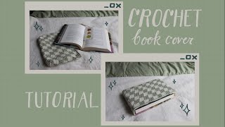 crochet checkered book cover tutorial 📖🧶 [upl. by Musihc]