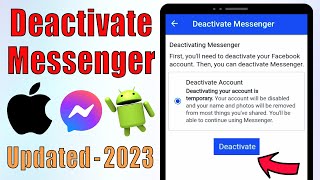 How to Deactivate Messenger 2023  deactivate messenger account 2023 on iPhone  IOS Temporarily [upl. by Motteo]