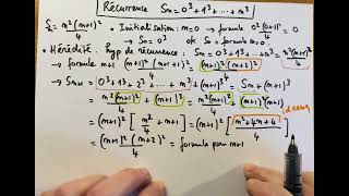 Somme des cubes calcul par récurrence S  13 23 n3  L1 Suites [upl. by Pickar]